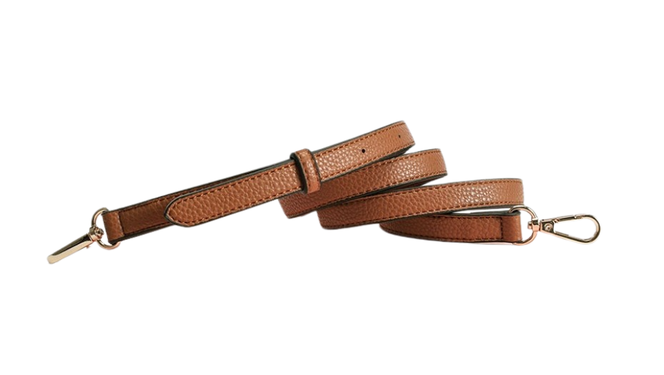 Leather handbag strap brown