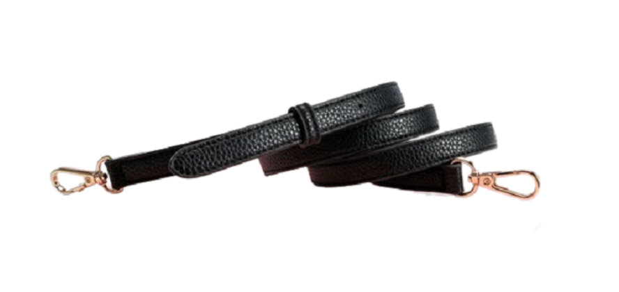 Leather handbag strap black