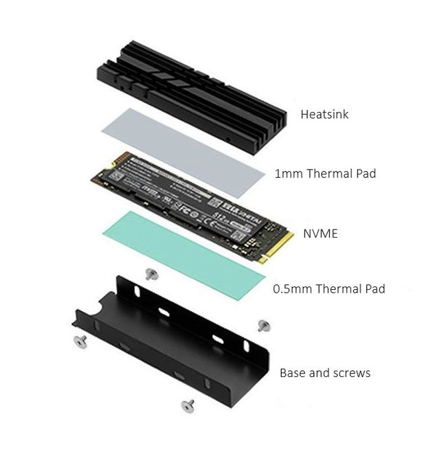 nvme ssd heatsink installation picture